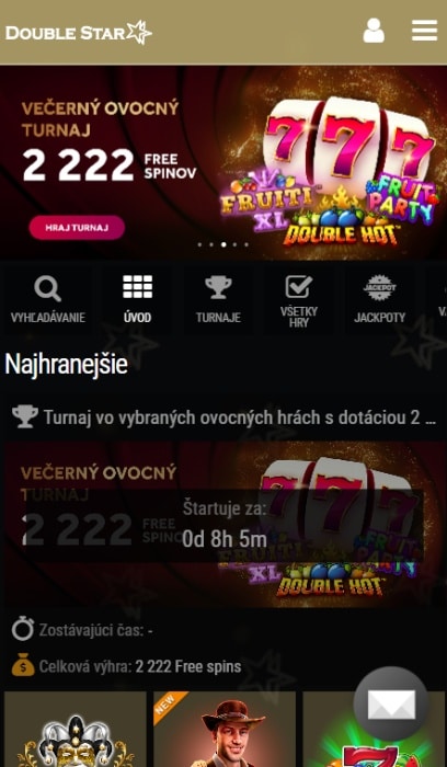 Mobilné Kasíno DoubleStar Home Page